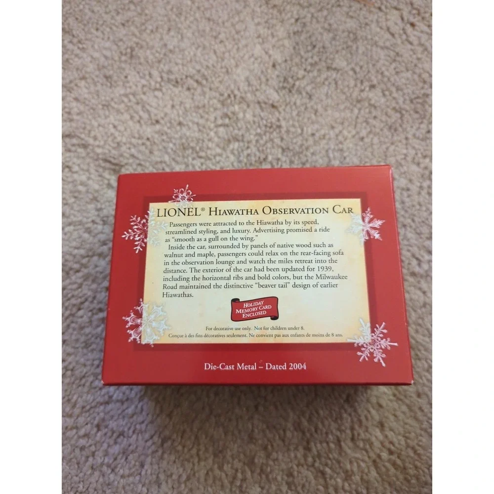 Hallmark‎ Keepsake Ornamen 2004 Lionel Hiawatha Observation Car
